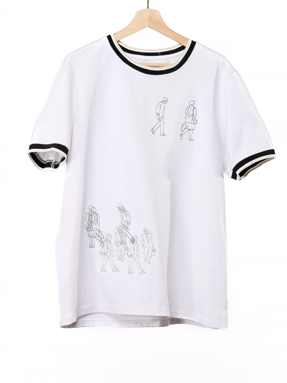 'Walking Nowhere' Embroidered Upcycled T-Shirt | Ivy Eye Co