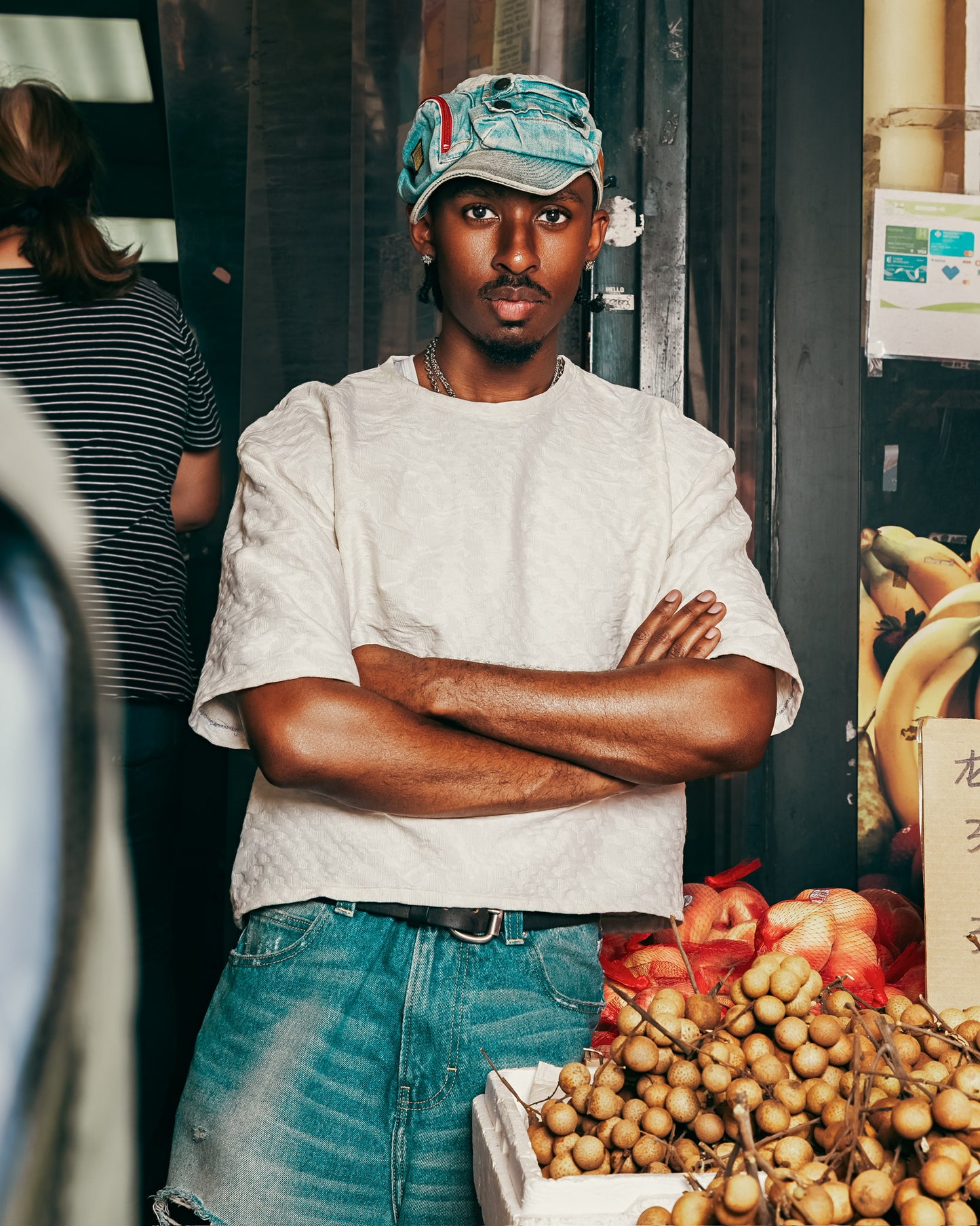 Textured White Boxy Tee